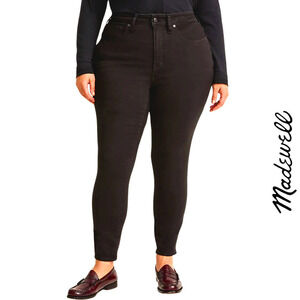Madewell NWT 10-Inch High-Rise Skinny Stretch Black Jeans Plus Size 20W